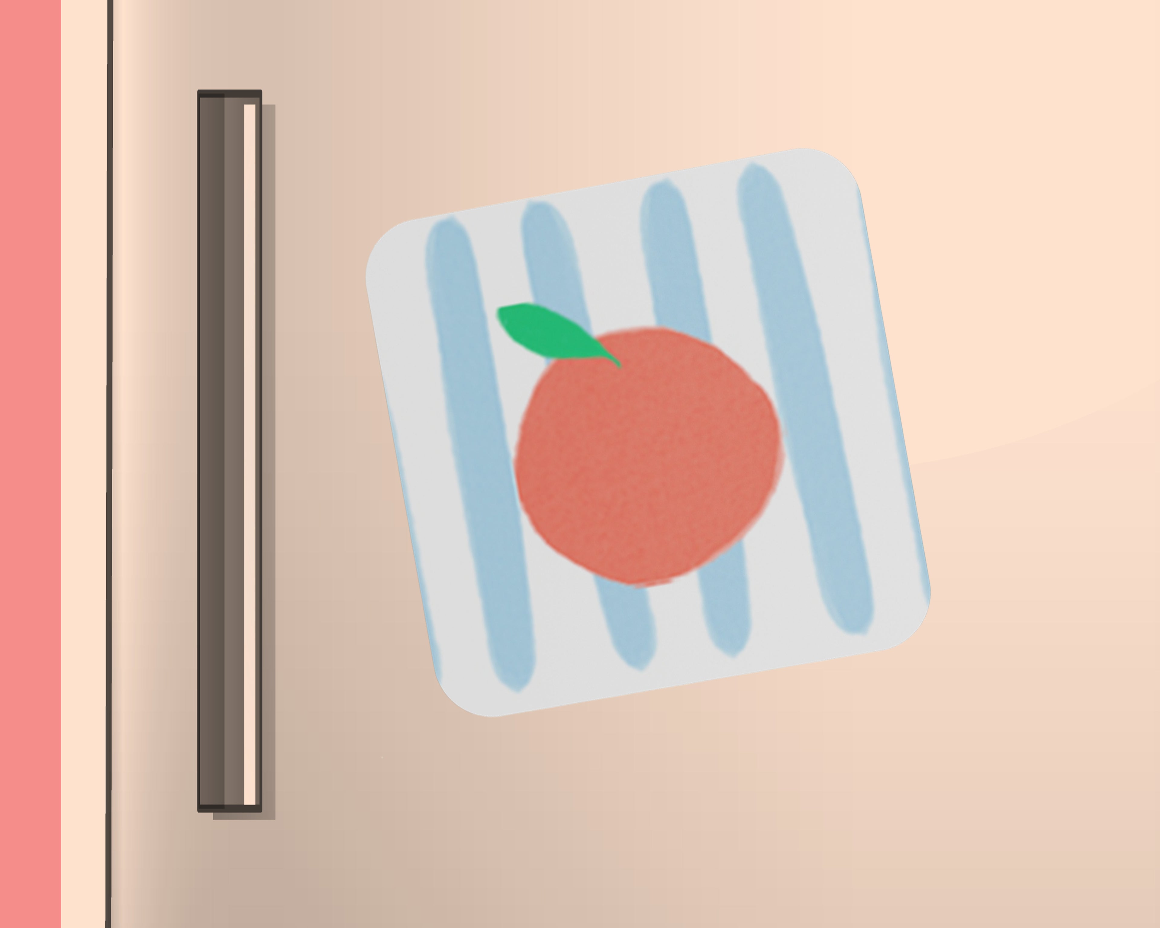 MAGNET ORANGE ET RAYURE