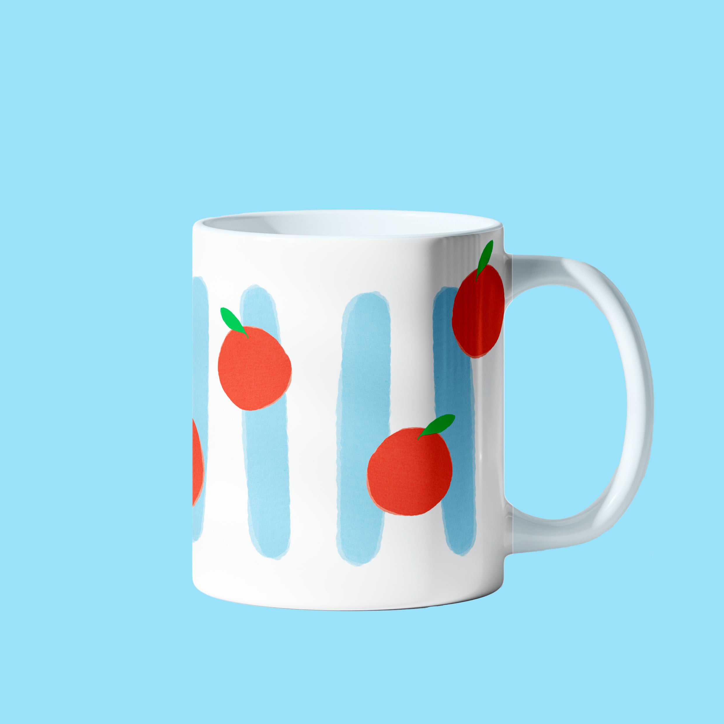 MUG ORANGE RAYE BLEU CIEL (33CL)