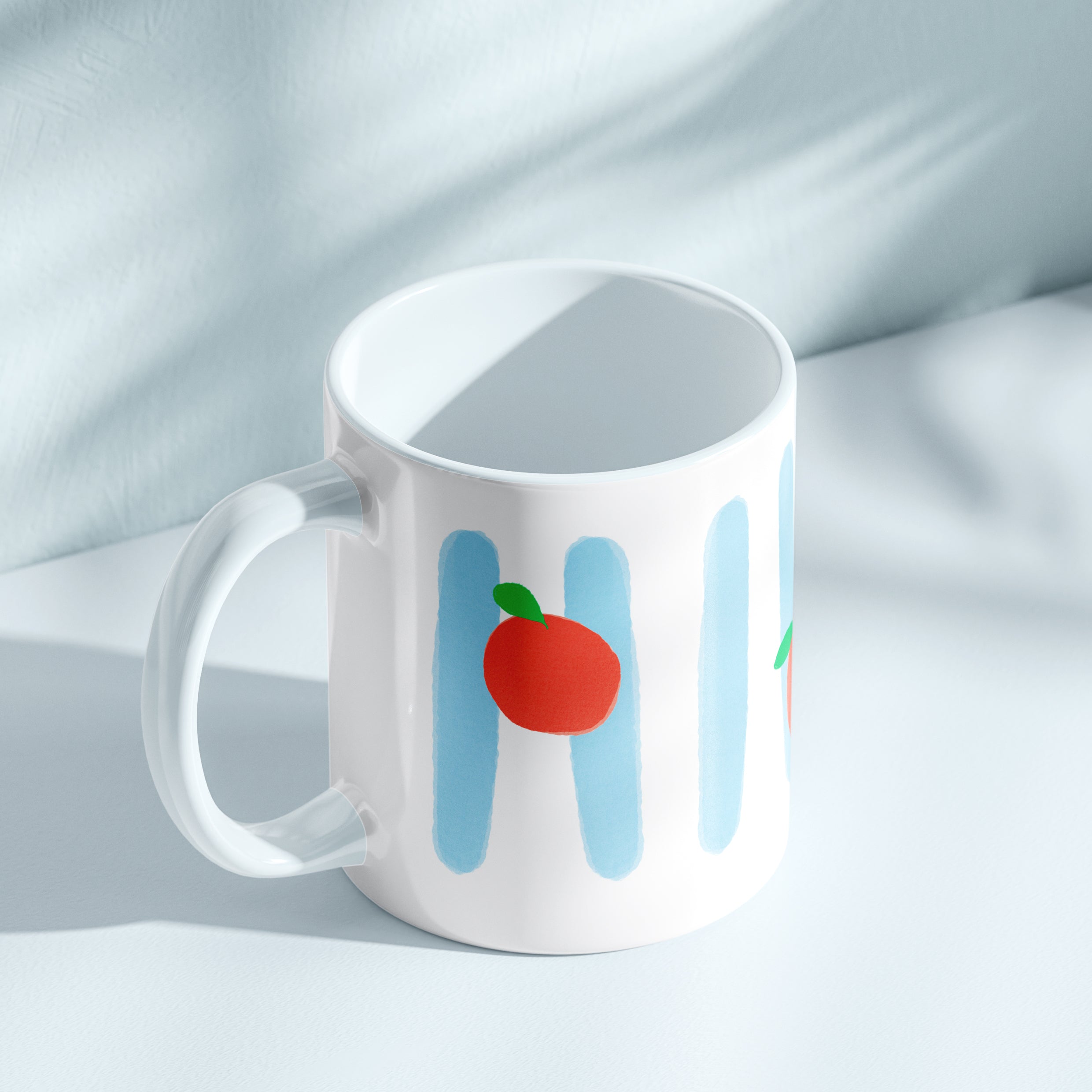 MUG ORANGE RAYE BLEU CIEL (33CL)