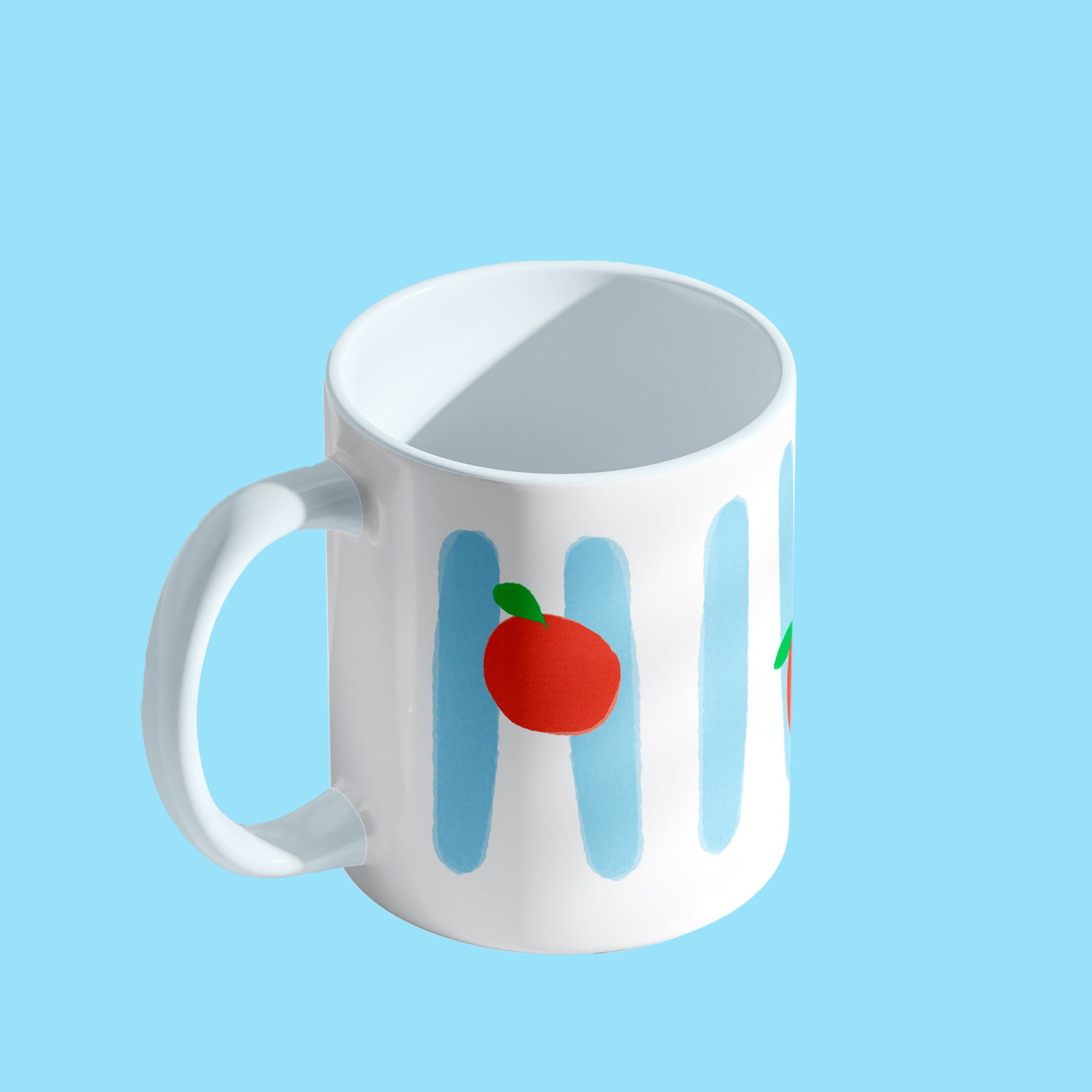 MUG ORANGE RAYE BLEU CIEL (33CL)