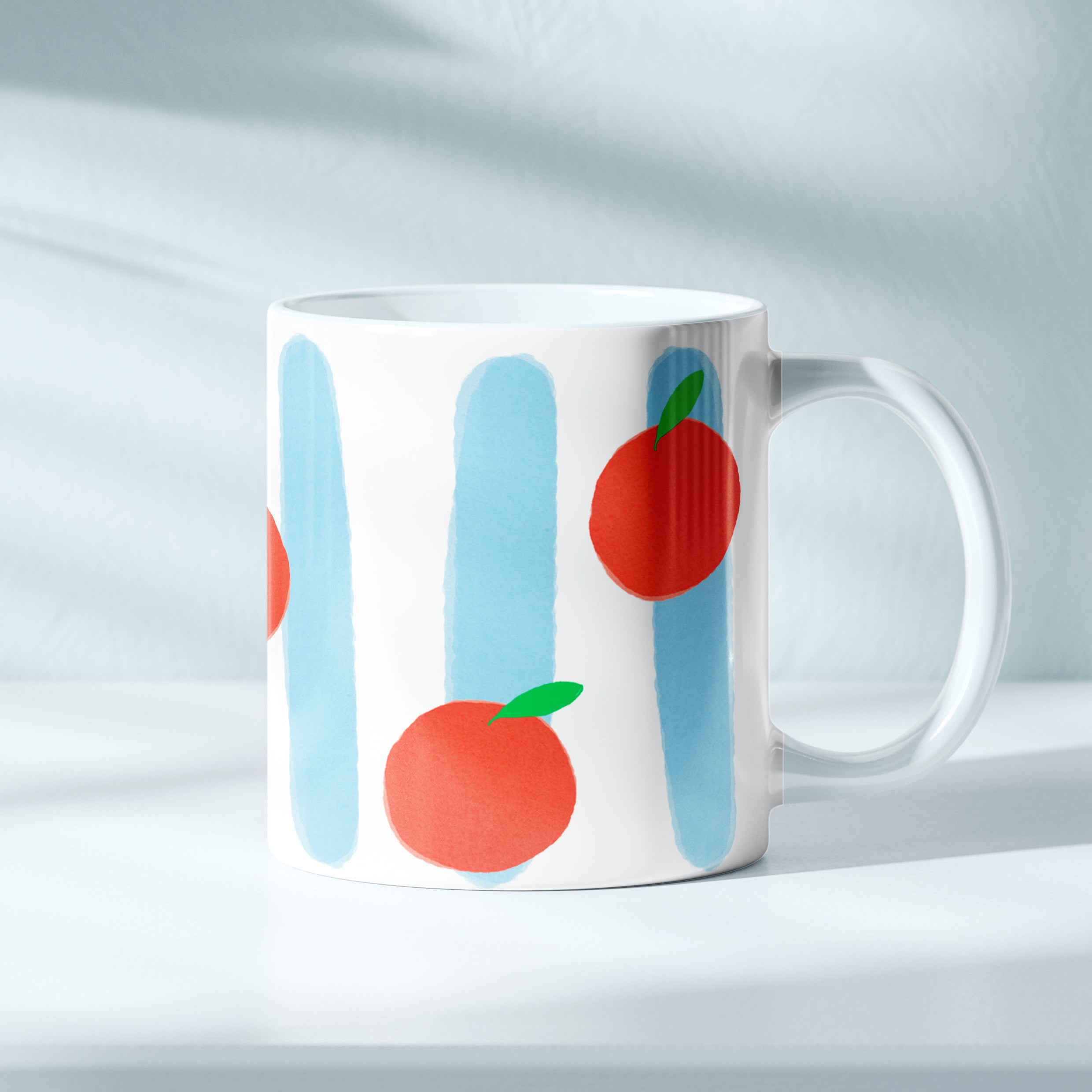 MUG ORANGE RAYE BLEU CIEL (20CL)