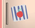 MAGNET POMME RAYURES BLEUES