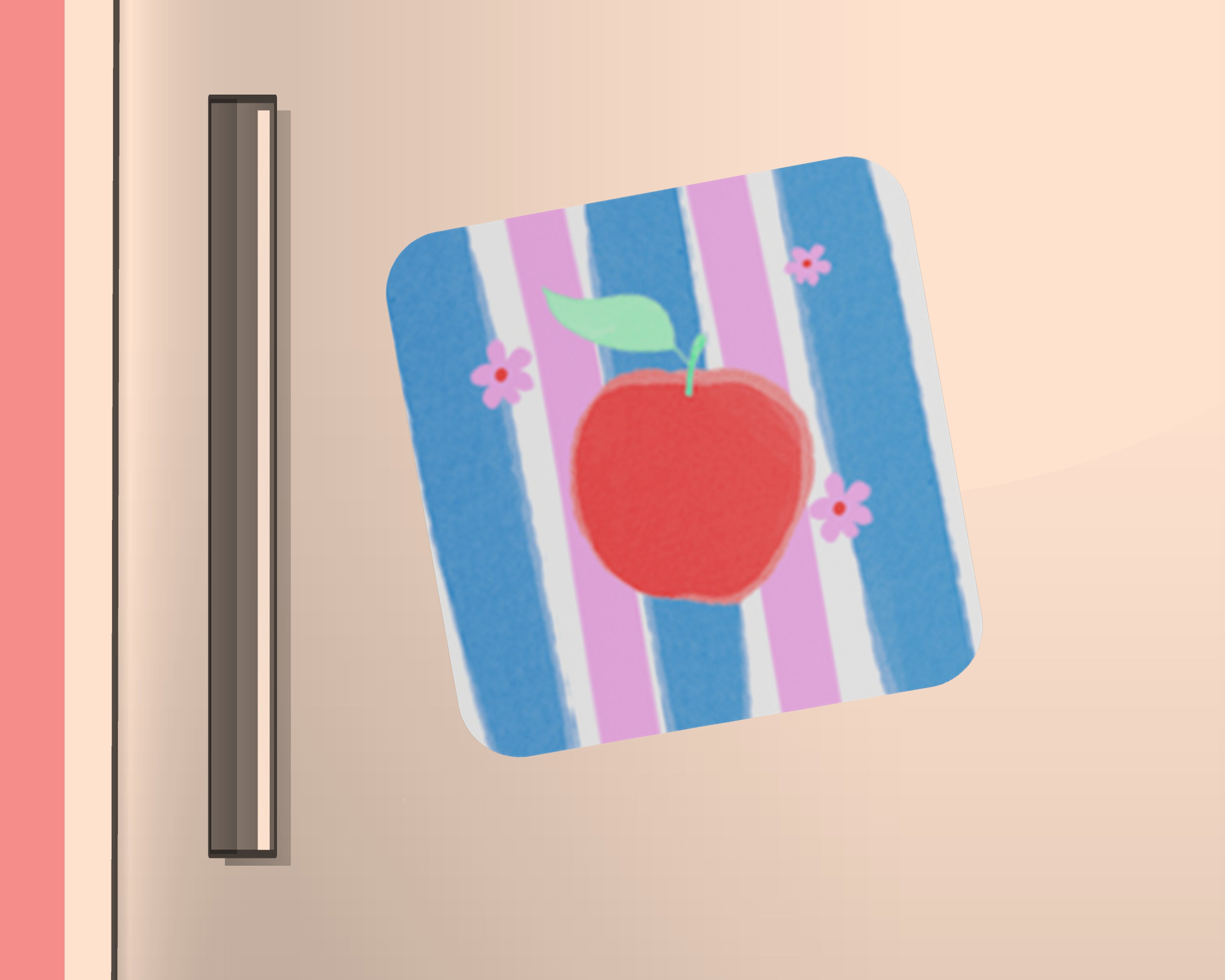 MAGNET POMME ET FLEURS