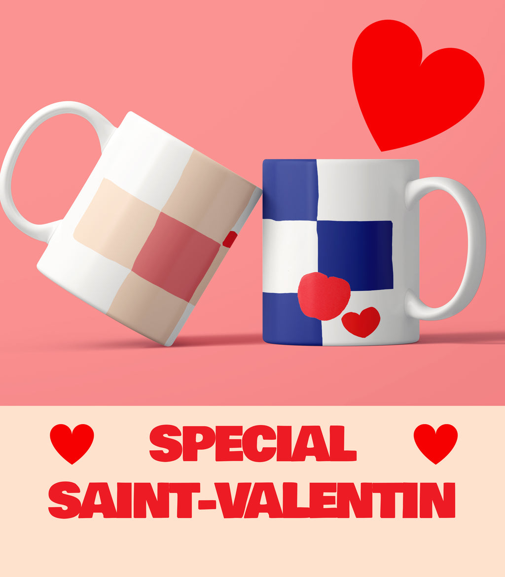 PACK MUG MAGU LOVE ROSE + BLEU (20CL)