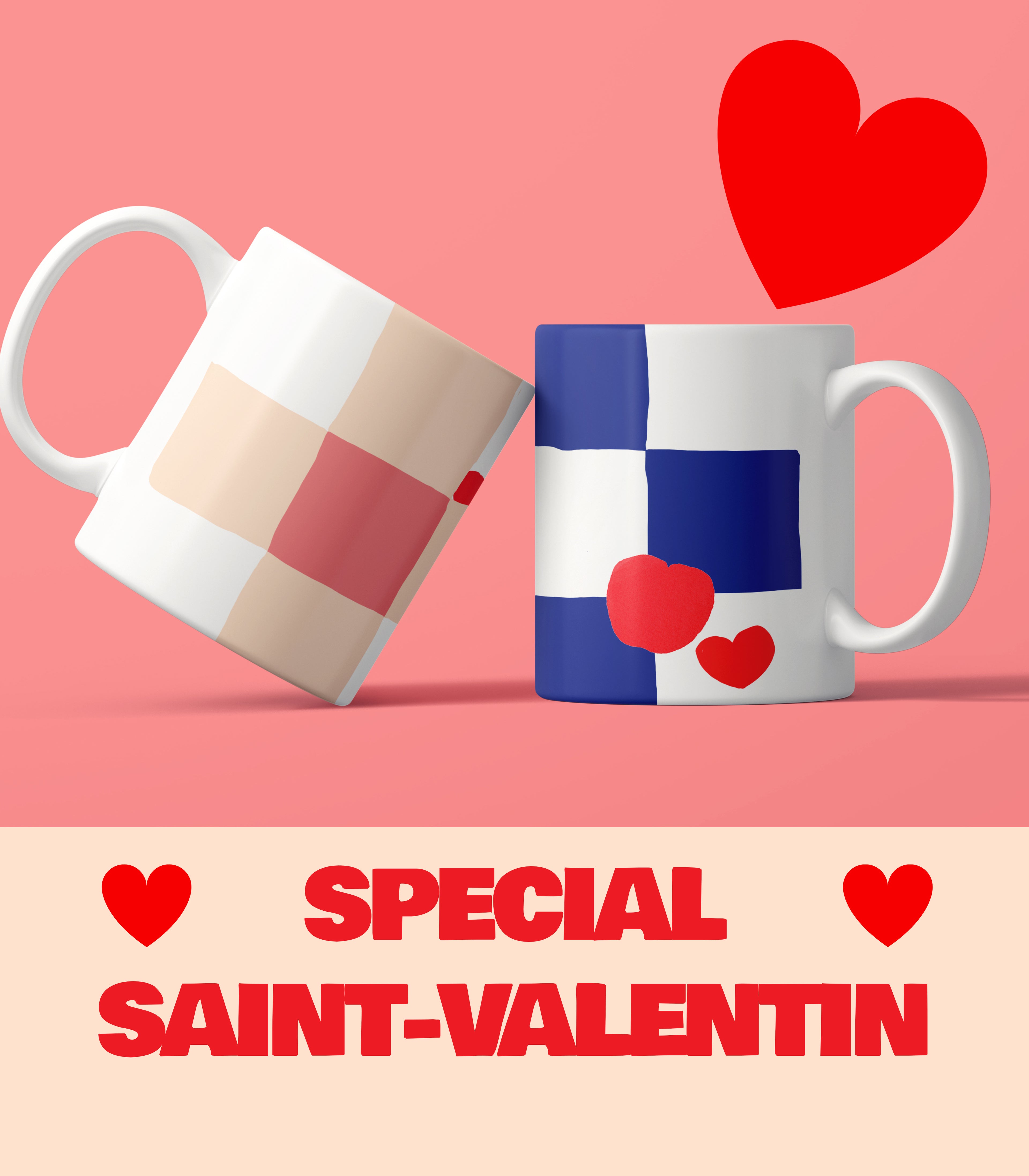 PACK MUG MAGU LOVE ROSE + BLEU (20CL)