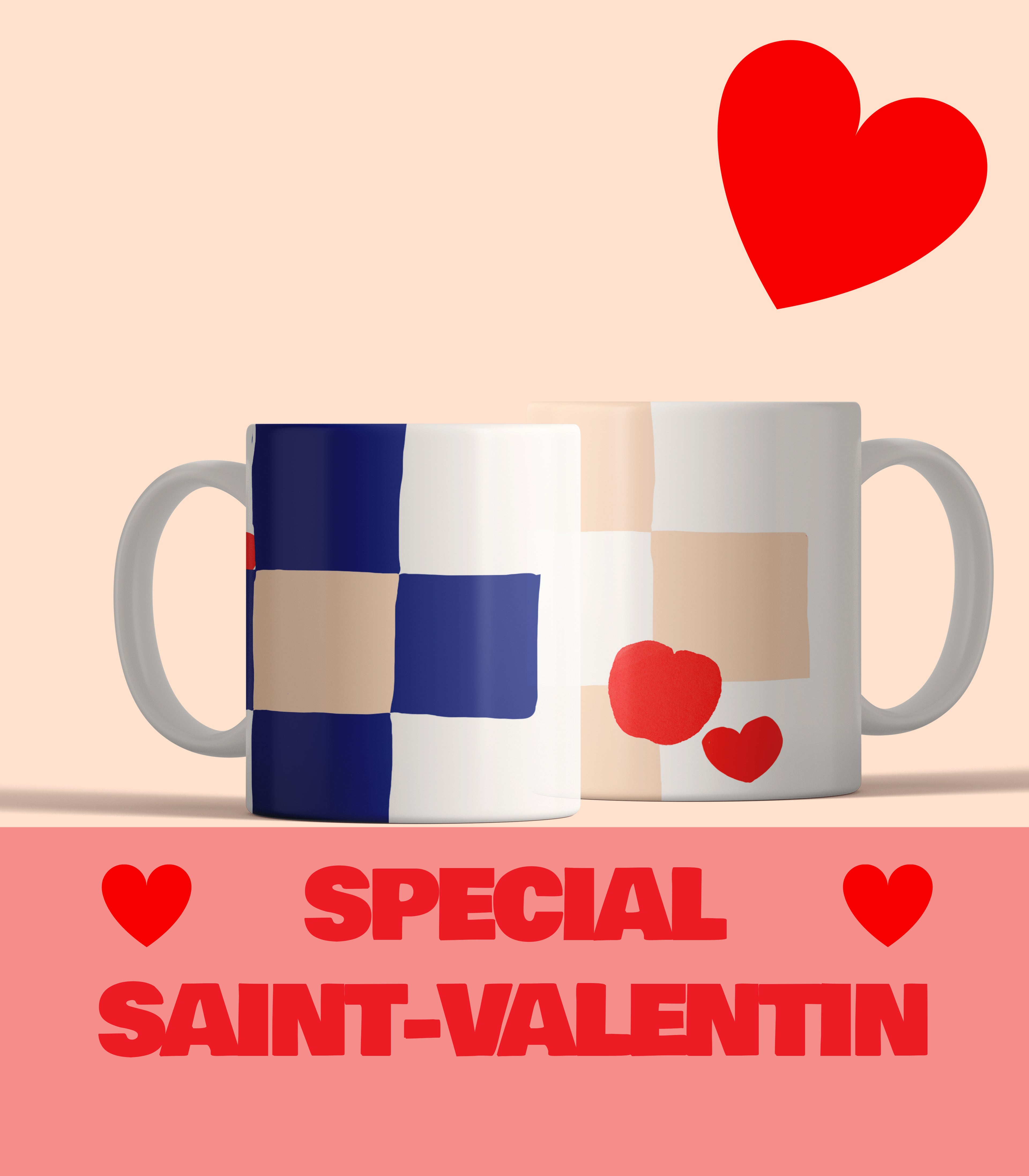 PACK MUG MAGU LOVE ROSE + BLEU (20CL)